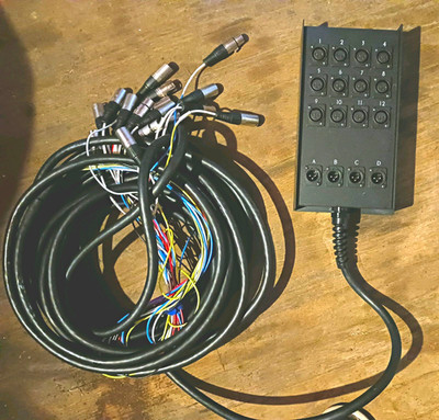 Musician's Gear XLR Snake/Multicore Cable w/ Stage Box, Black, XLR M-F