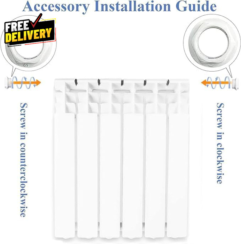 Wall-Mounted Radiator Heater with 6 Panels Light Weight Aluminum Hot Water....