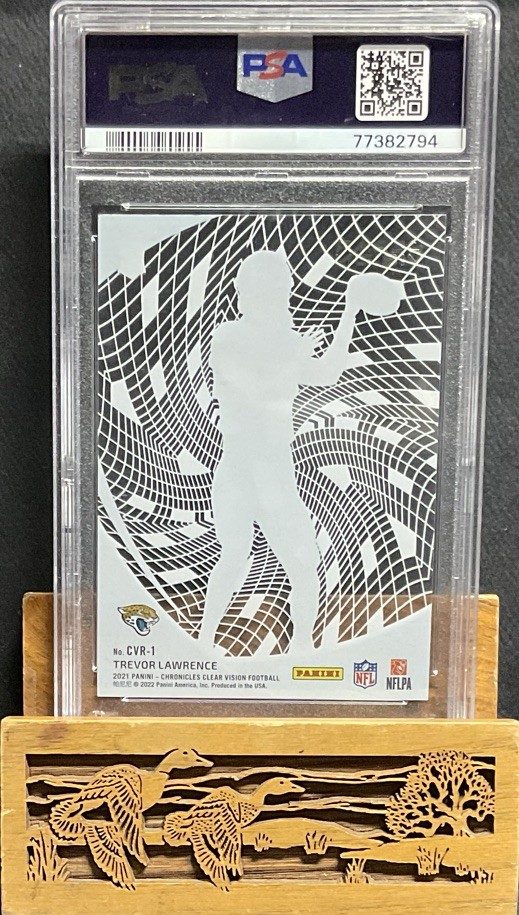 2021 Panini Chronicles Trevor Lawrence Clear Vision Rookies #CVR-1 PSA 10 view 2