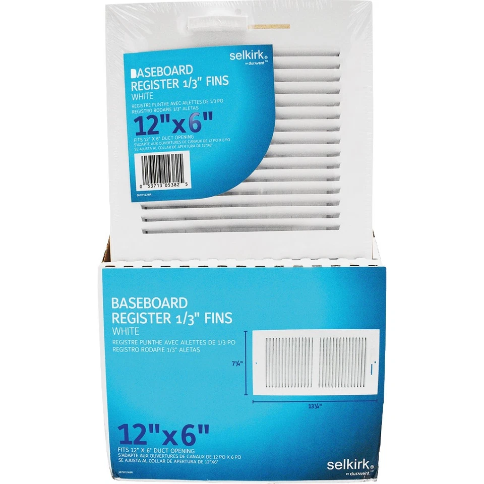 Selkirk 10 in. x 6 in. Registro de pared blanco 367W12X6R SELKIRK 367W12X6R Foto 3 de 4
