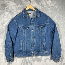 Lee Riders Mens Blue Denim Trucker Jacket 220-8545 Size 46L Vintage 80's