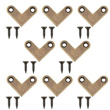 8 Pcs Bronze L-Shaped Flat Corner Bracket, 2.7 cm/1 inch