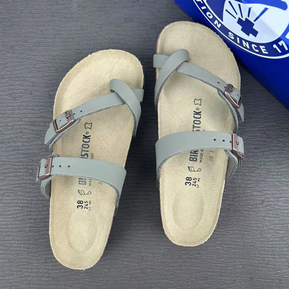 Sandalias para mujer Birkenstock Mayari Stone Birkibuc con plantilla de corcho EU37/38/39/40/41 Foto 2 de 4