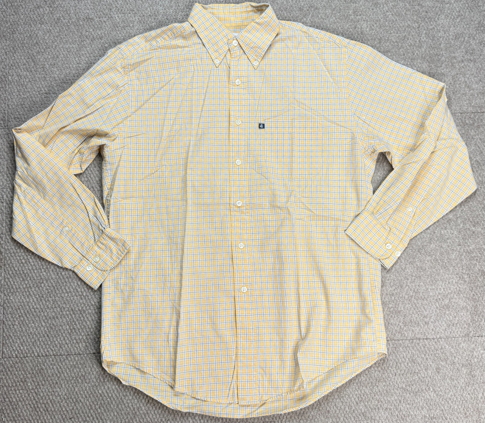 Brooks Brothers 346 Men's Logo Front Button Down Long Sleeve Check Shirt Size M