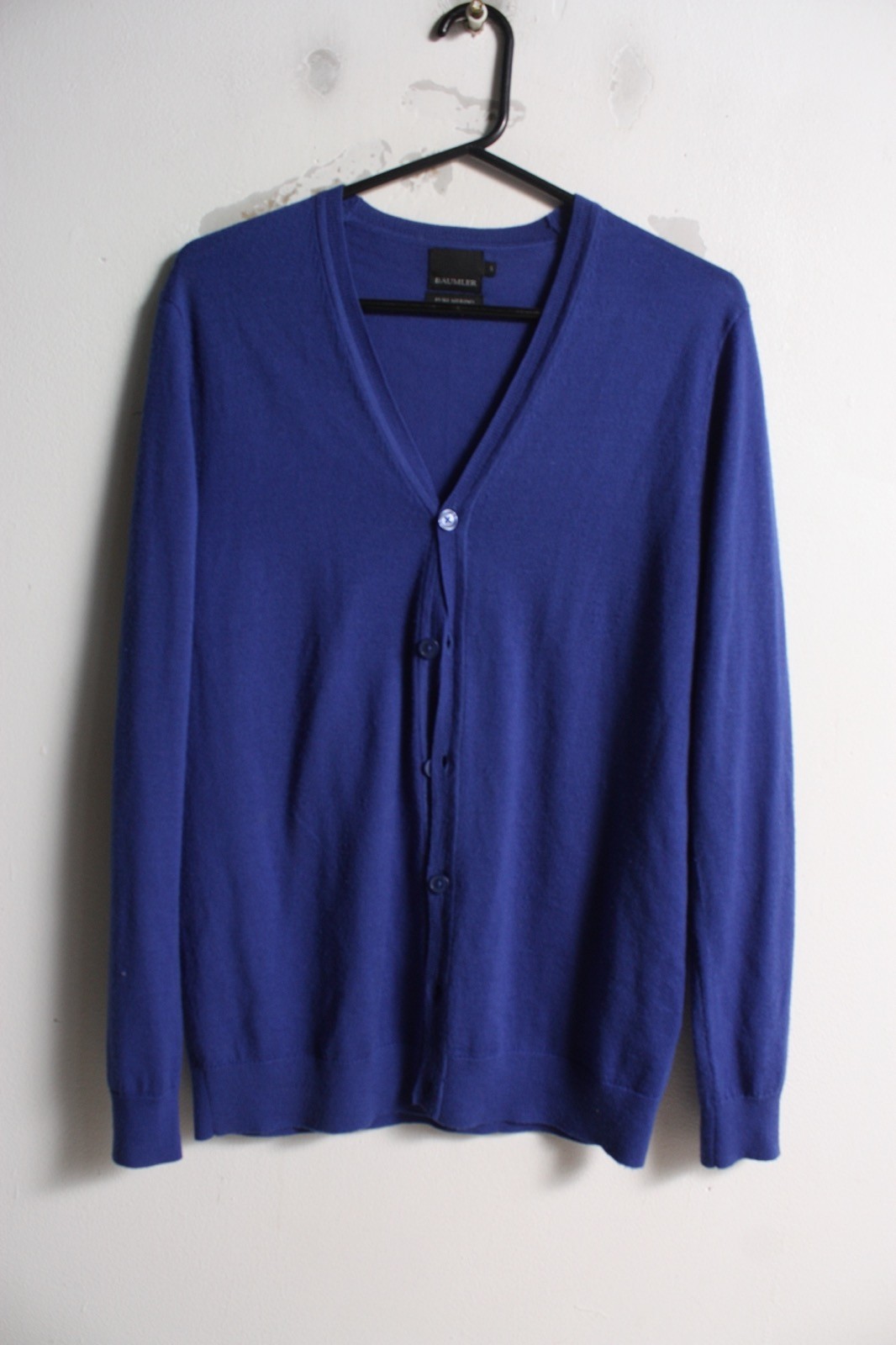 Baumler Pure Merino Mens Cardigan - Blue - Size Small S (N21)