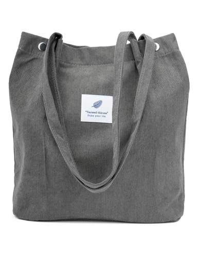 Corduroy Tote Bag Cute Bags for Women Shoulder with Large, Green