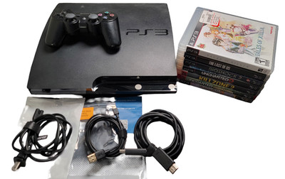 Sony PlayStation 3 Slim 160GB (3001A) w/ Controller & 7 Games - Tested