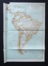 Antique Map: South America, Encyclopedia Britannica, 1926