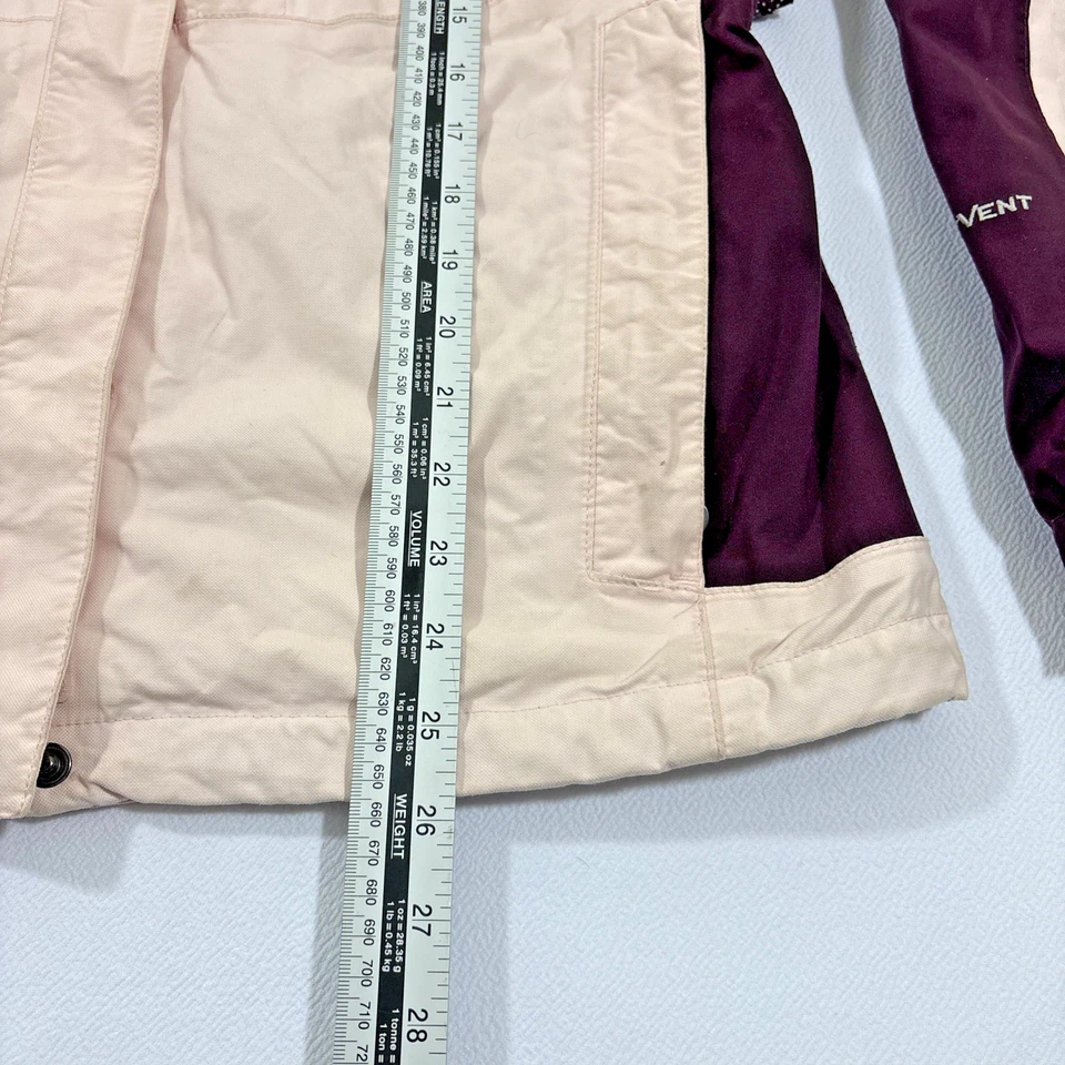 The North Face Womens Medium HyVent 2 In 1 Hooded Coat Ski Jacket Burgundy Pink - Image 3 of 4
