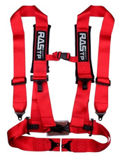 RASTP 4-Point Safety Harness 3 Inch Padding (Red) Auto Racing Seat Belt Strap