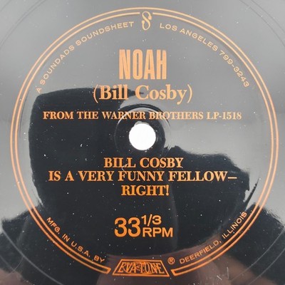 Bill Cosby   Noah 33rpm 7'' Flexi-disc Single Sided Record Auravision M--7786-1B