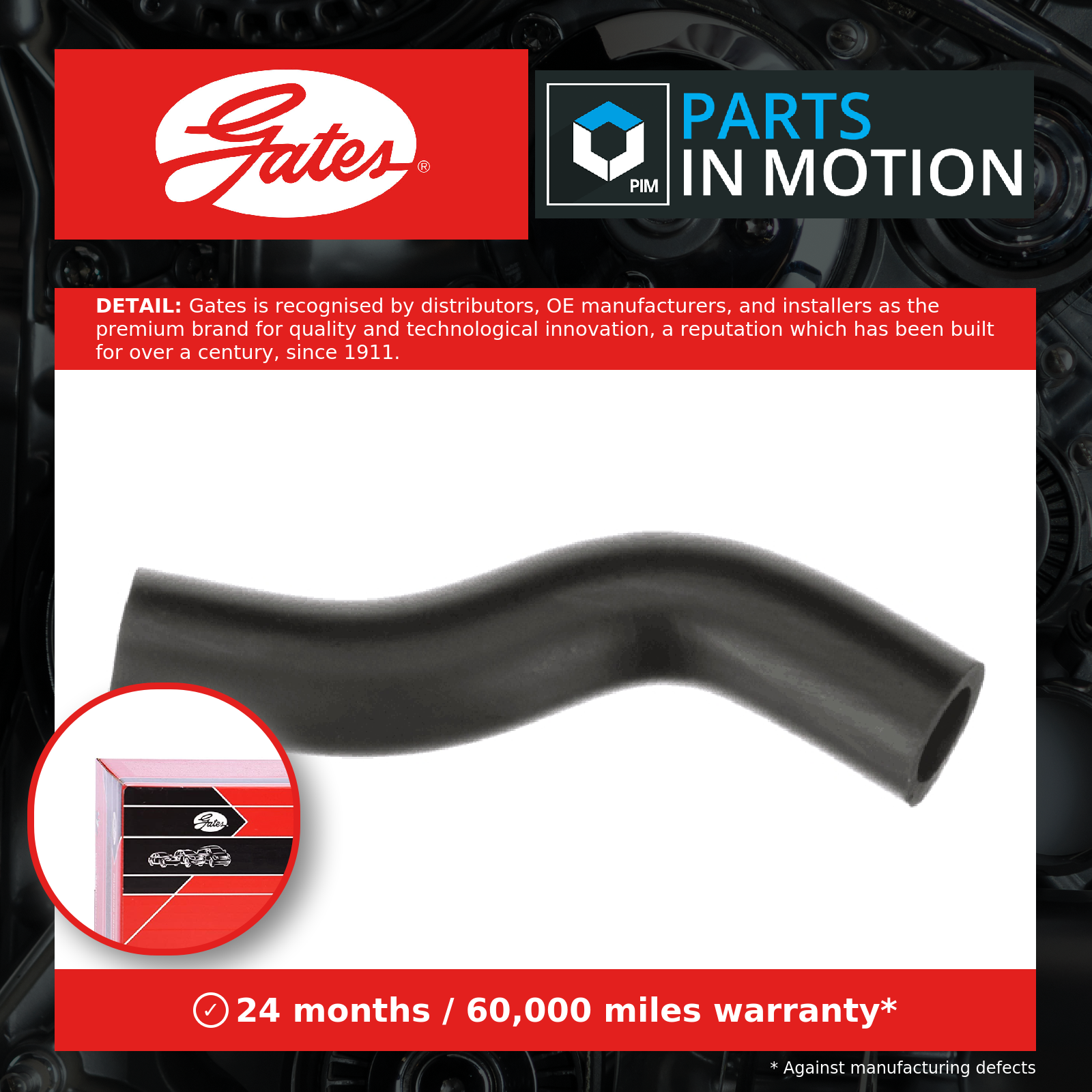 Crank Case Breather Pipe Hose fits FIAT PANDA 1.3D 2003 on Gates 55185373 New