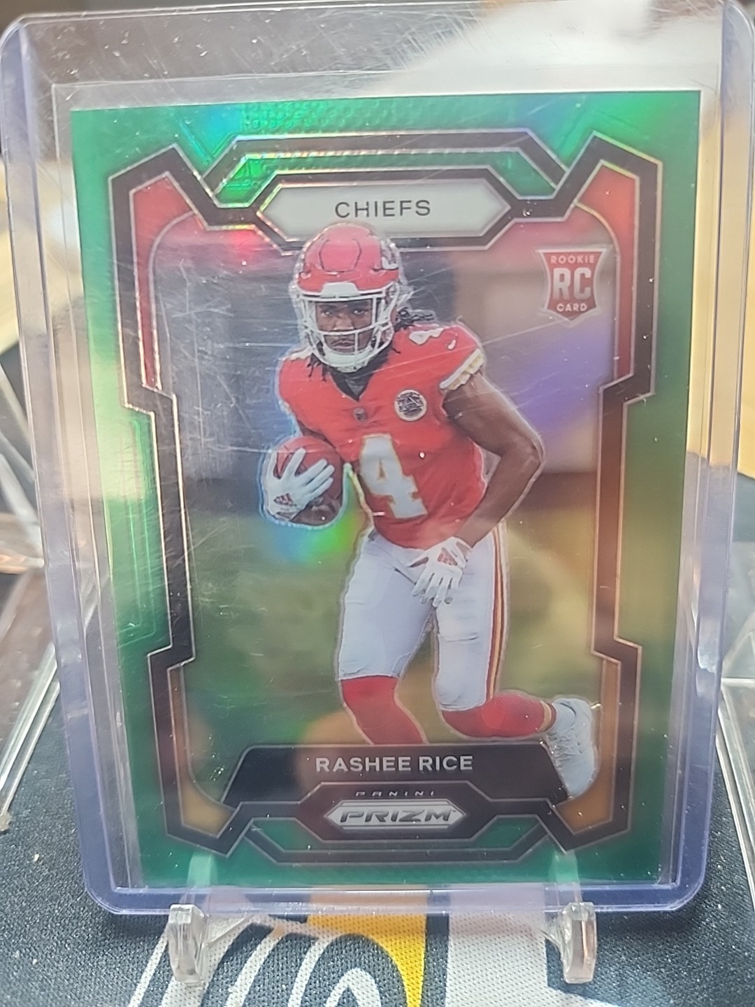 2023 PANINI PRIZM ROOKIES GREEN PRIZM #350 RASHEE RICE KANSAS CITY CHIEFS