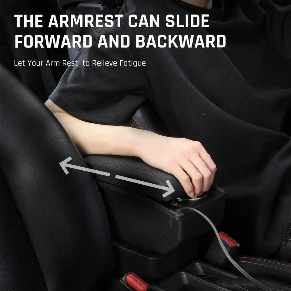 Caja reposabrazos para Toyota Vios Yaris sedán 2014-2018 con 2 USB y encendedor de cigarrillos Foto 4 de 4