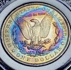 A193 💎 1896 Morgan Silver Dollar UNC BU STUNNING BULLSEYE Toning 🌈