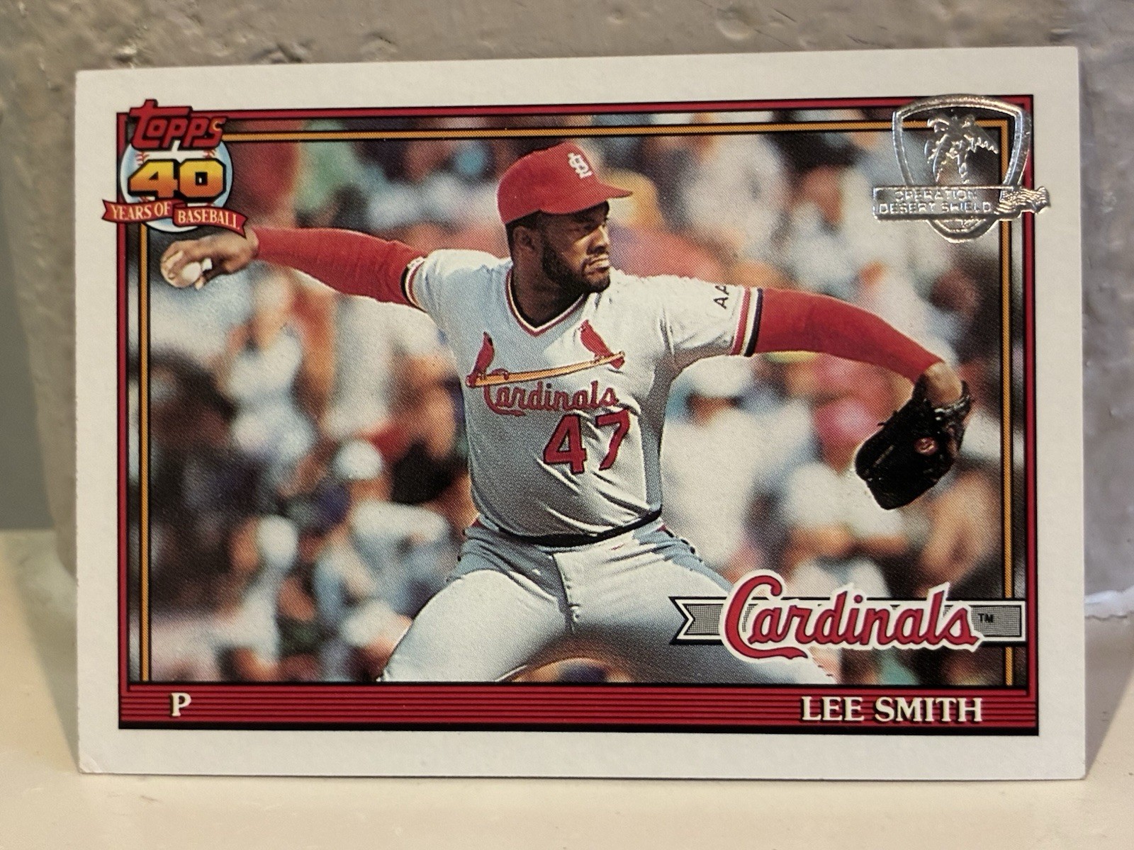 1991 Topps Operation Desert Shield Lee Smith #660 St. Louis Cardinals EX G