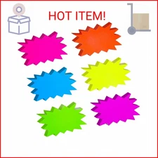 60 Pack Neon Starburst Sale Signs for Retail Store Display, Price Tag, Bulletin 