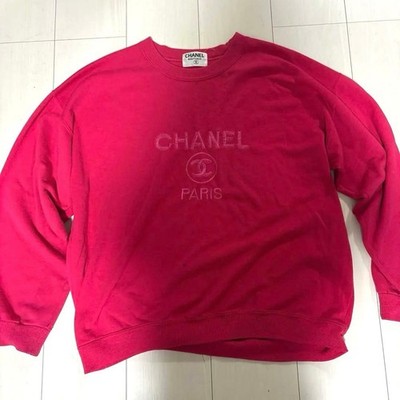 USED CHANEL LONG-SLEEVED T-SHIRT, PINK ACCEPTABLE