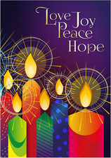 Religious Christmas Cards with Envelopes, Pack of 20, Love Joy Peace Hope