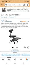 Home Office Chair Cross-Legged Ergonomic Computer Desk Chair with Swivel Wheels