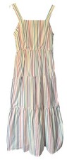 J Crew Candy Striped Full Length Fit & Flare Sundress With Pockets