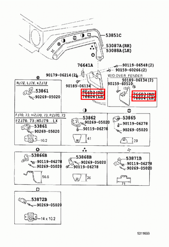 Genuine Toyota LandCruiser HZJ79 HZJ78 HZJ75 Front Mud Flap Splash Guard Set - Picture 7 of 8