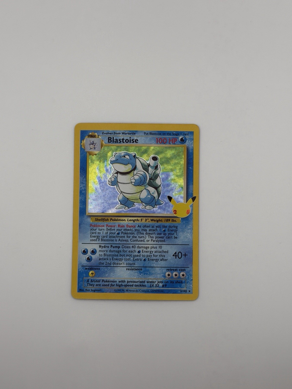 Blastoise 2/102 Holo Celebrations Classic Collection Pokemon NM