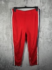 Vintage Montgomery Ward Wide Leg Zipper Sweatpants Red Womens Medium 1970s Japan