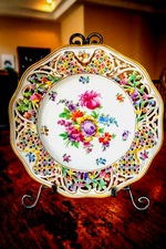 Schumann Bavaria Dresden Chateau Pierced/Reticulated 10 3/8" Dinner Plate