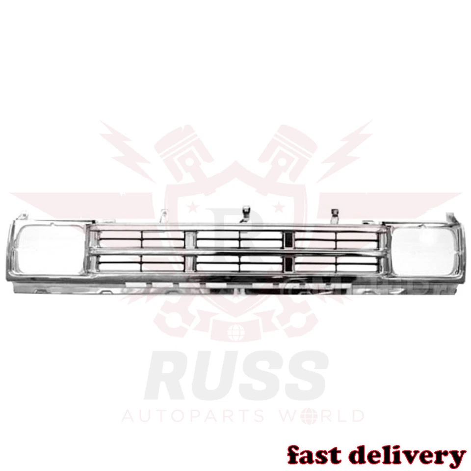 New Front Grille Chrome And Silver Fits 1990-1992 Nissan D21 RWD And 4WD Pickup Foto 2 de 4