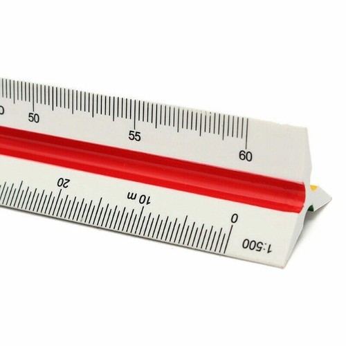 30cm/12" Solid Plastic Metric Triangular Scale Ruler Architect Engineers - Picture 6 of 6