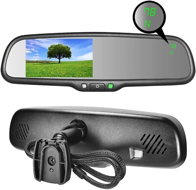 Master Tailgaters OEM Rear View Mirror with 4.3''  LCD w/ Temperature & Compass