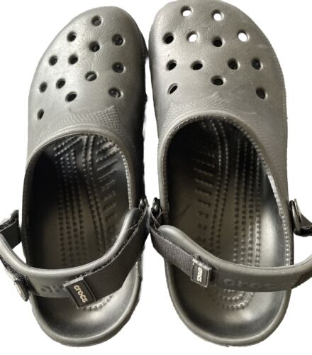 Crocs Classic Clogs Black W/Adjustable Heel Strap W 8-9 M 6/7 NWOT - Picture 3 of 9