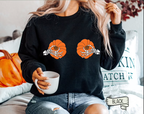 Funny Pumpkin Boobs Sweatshirt 