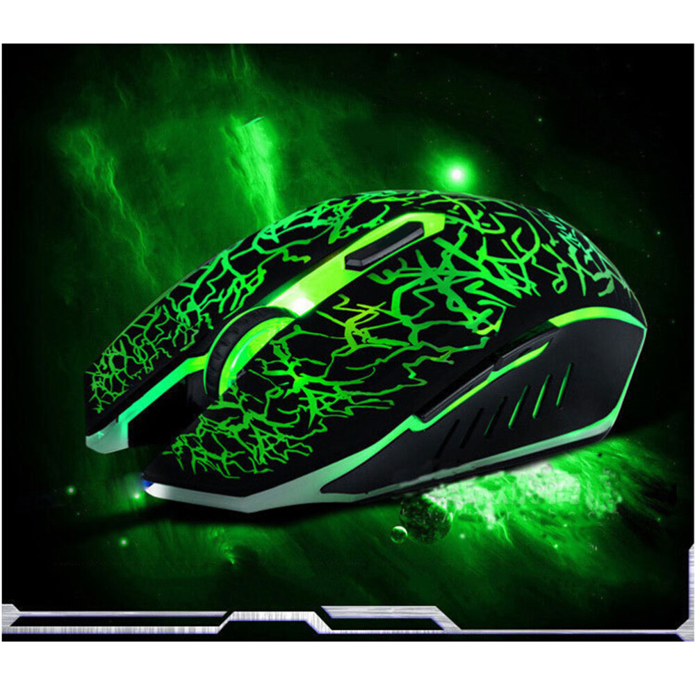 Silent Click Gaming Mouse 6 Buttons Optical Crack Design Mouse