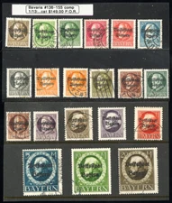 Bavaria Stamps # 136-155 Used VF Scott Value $149.00
