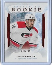 2016-17 UD ARTIFACTS TREVOR CARRICK RUBY ROOKIE RC CARD #165 ~ 001/299 ~ UNIQUE
