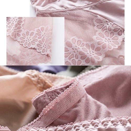 Women Lace Satin Underpants Stretch Triangle Panties Briefs Plus Size Sexy Cozy - Picture 6 of 20