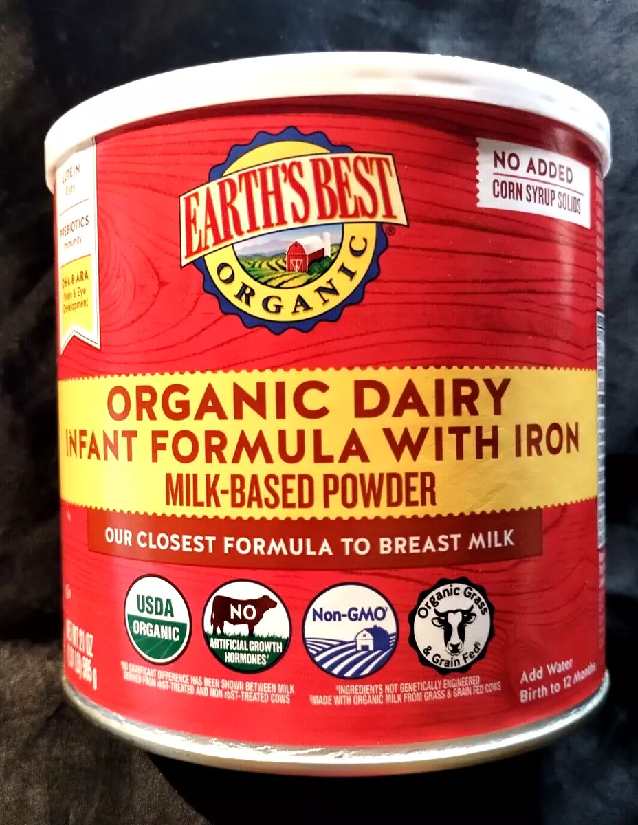 EARTH S BEST ORGANIC DAIRY MILK BASED INFANT FORMULA with IRON 21oz JAN2025