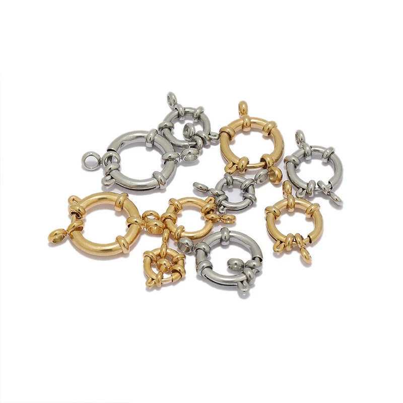 10pcs Stainless Steel Spring Ring Clasps  10/12/14/16/18mm - Image 3 of 4