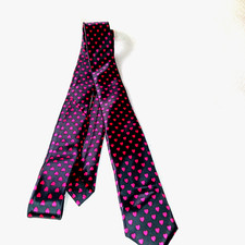 Blue and red hearts Valentine tie for men
