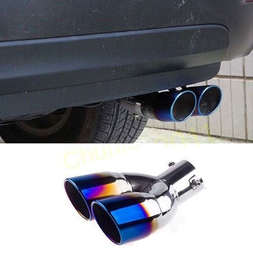 For Toyota Highlander 20-2024 Blue Polished Muffler Dual Exhaust Tip Finisher 1P - Picture 2 of 5
