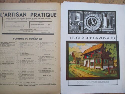 L'Artisan Pratique 1938 Art Deco französische Innenarchitektur Zeitschrift mit Schablonen