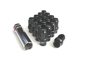 x 1 2 花键et 加长螺纹 调谐器轮爪螺母1 2 黑色雪佛兰福特道奇 Ebay