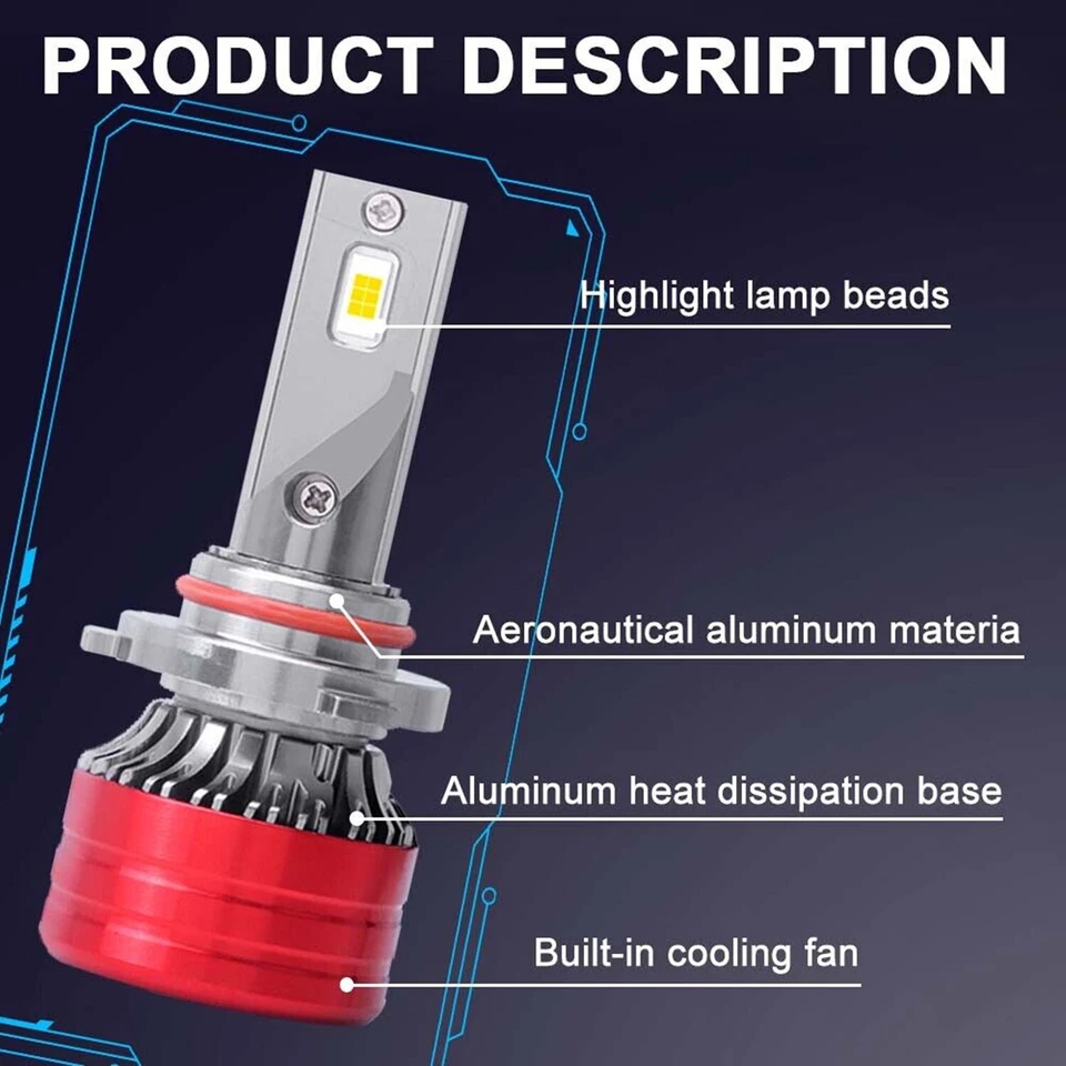 Combo de faros LED blancos 6000K para Hyundai Accent 2020 Super Bright 9005 Foto 3 de 4