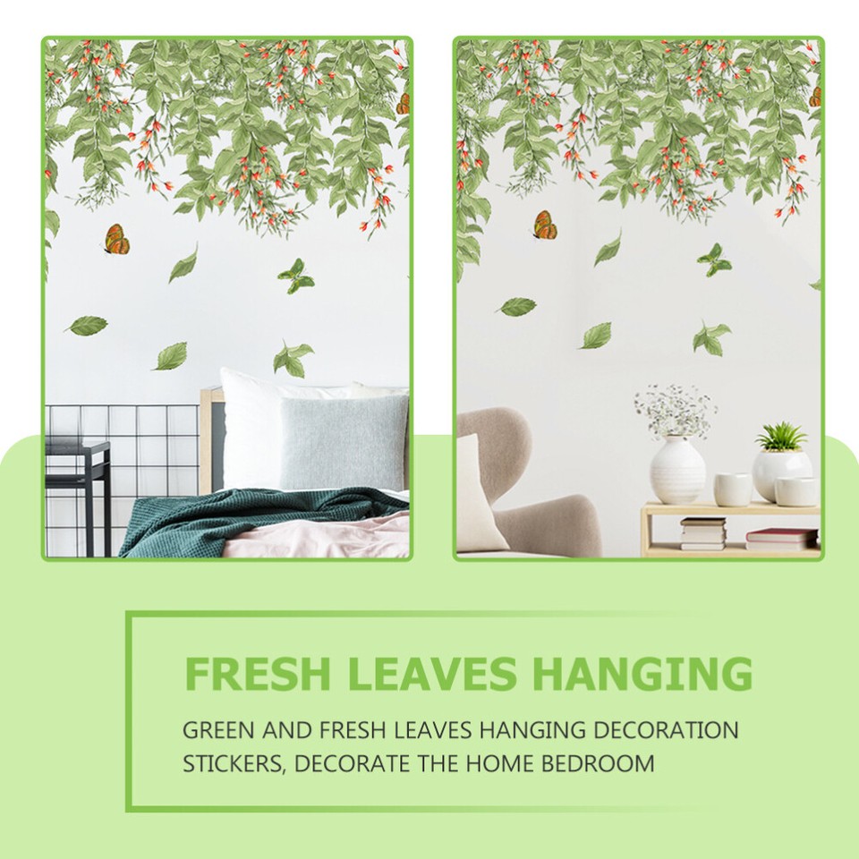 Removable Wall Decal Fresh Leaves Wallpaper Green Leaves Wall Decal eBay