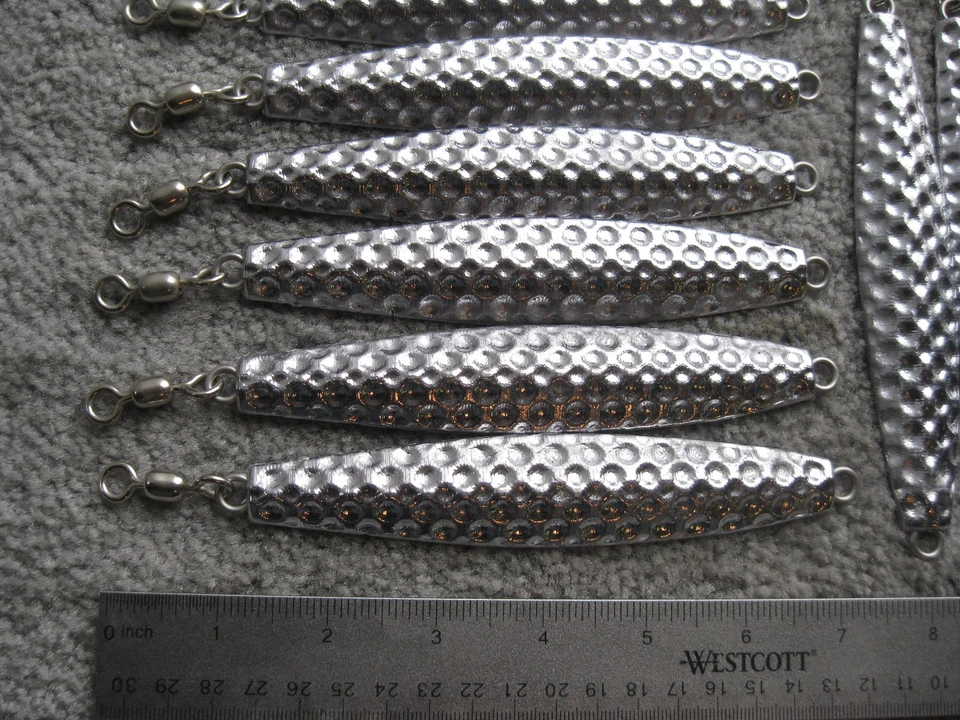 10 señuelos de pesca a granel 10 oz diamantes martillados jigging vertical sin anzuelos    Foto 2 de 2
