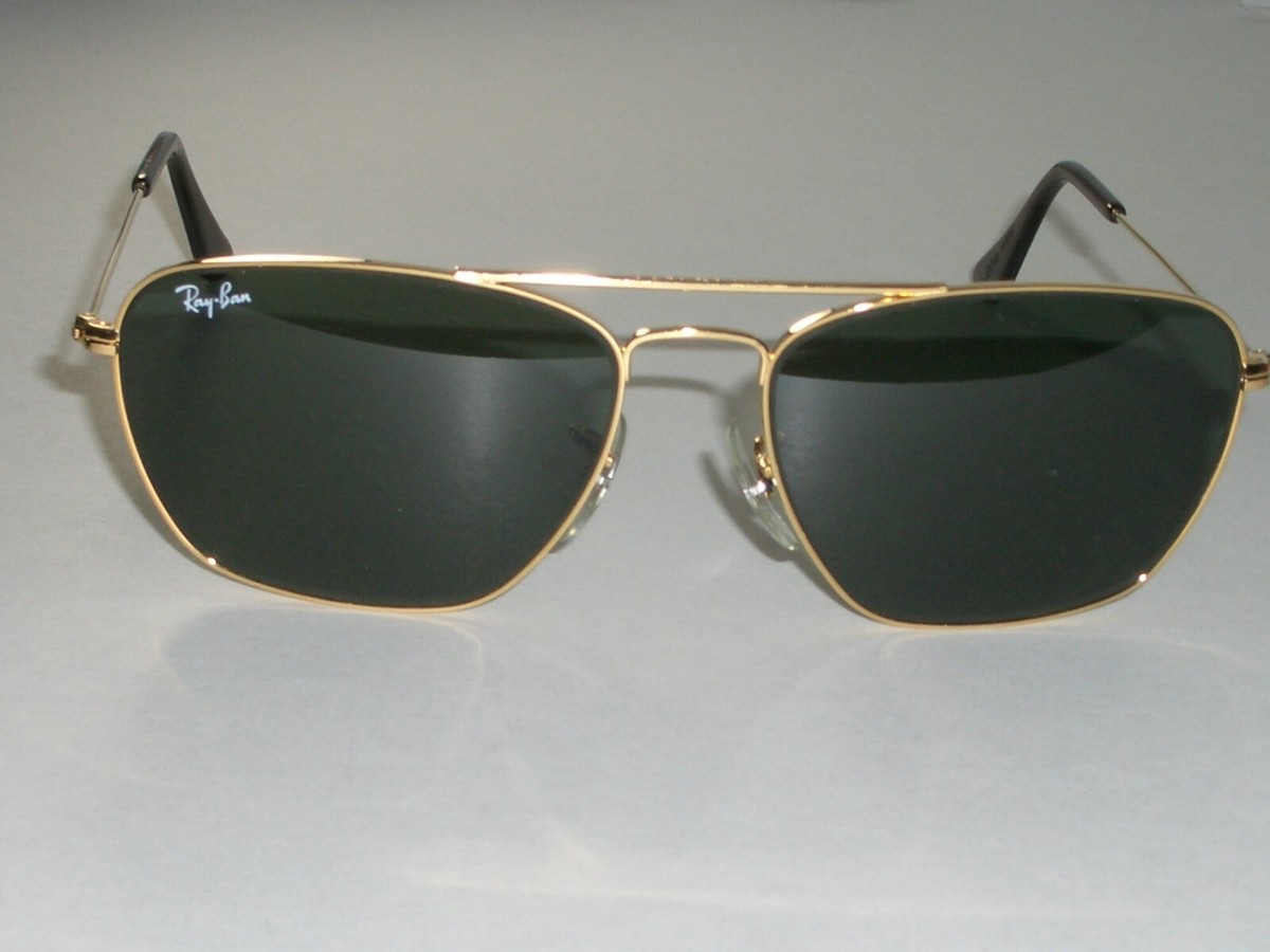 VINTAGE B&L RAY BAN W1598 VXAS G15 GOLD PLATED CARAVAN AVIATOR