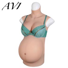 Crossdresser Breastplate Silicone Pregnant Belly 6Month Fake Pregnancy Belly