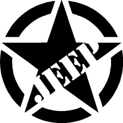 Large JEEP Military Star Custom Window Decal Sticker ...